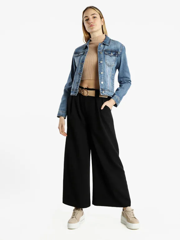 Solada Pantalón palazzo de mujer con cinturón