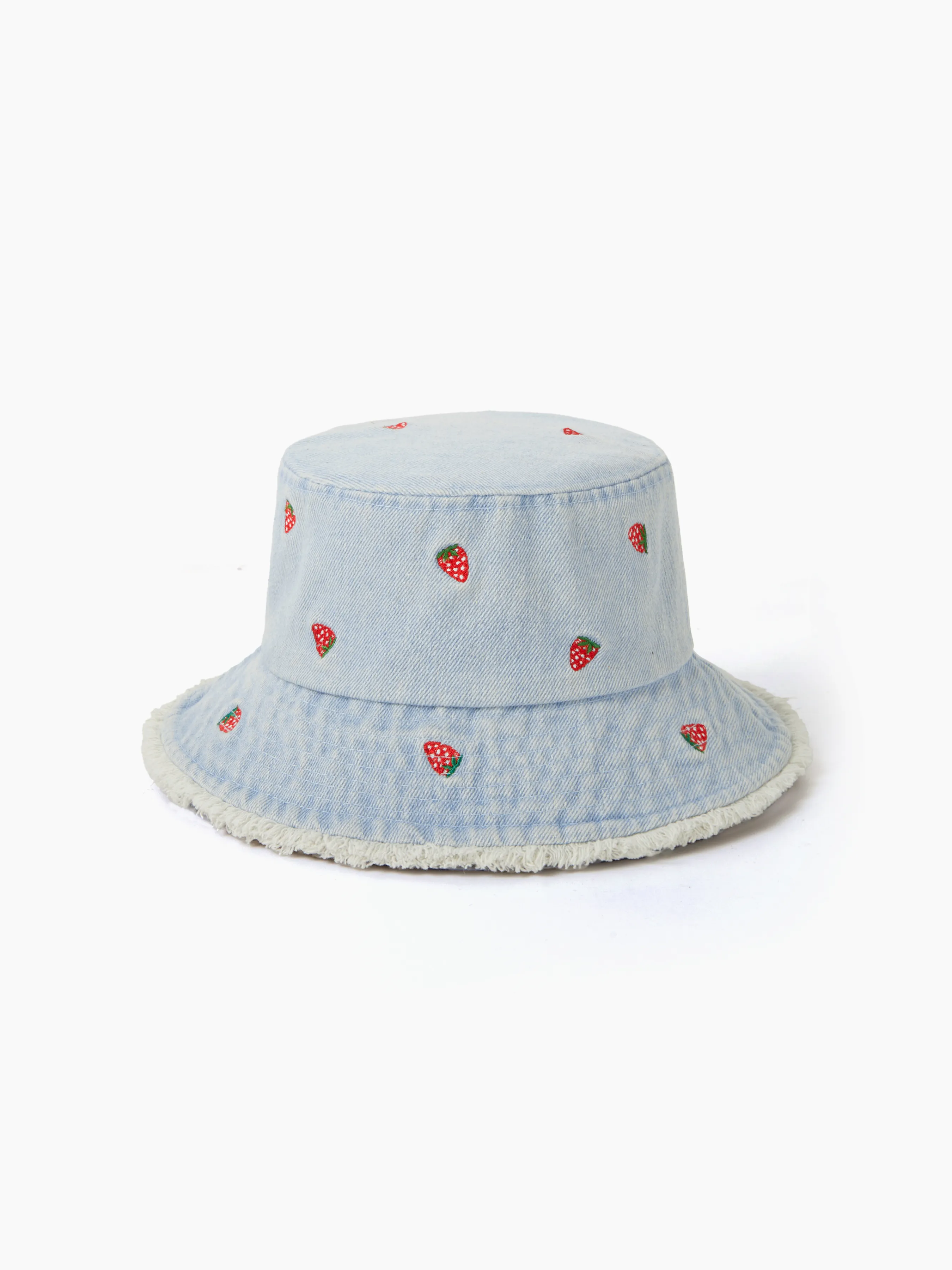  Sombrero de Cubo de Denim de Fresa