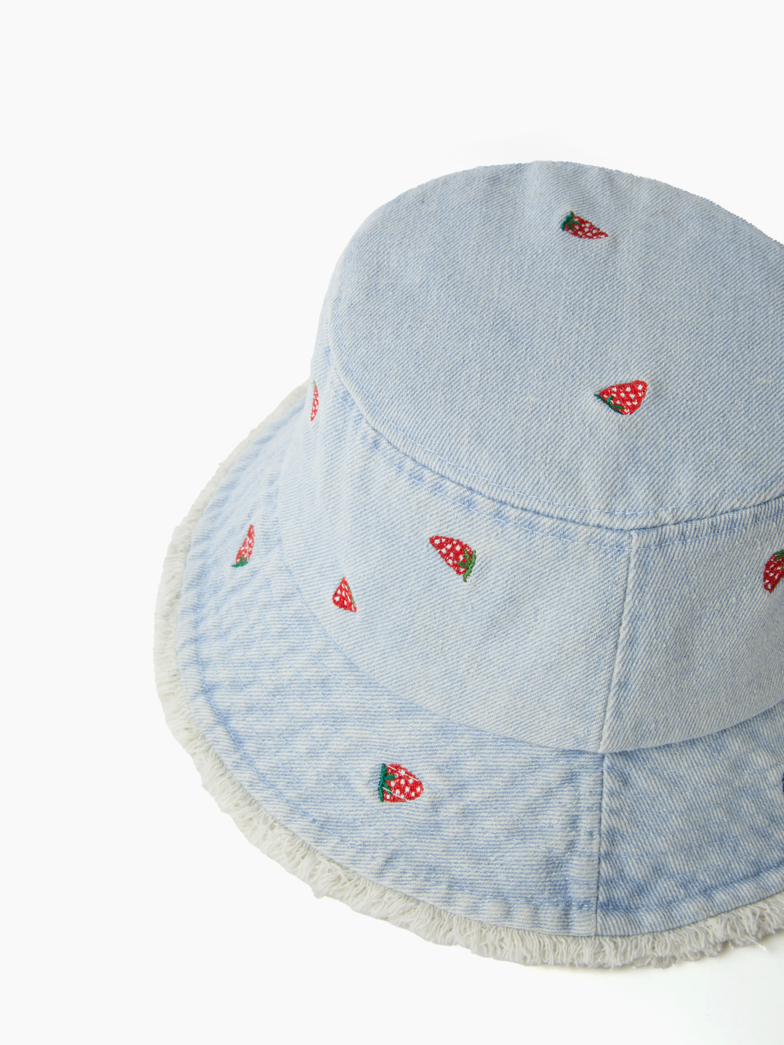  Sombrero de Cubo de Denim de Fresa