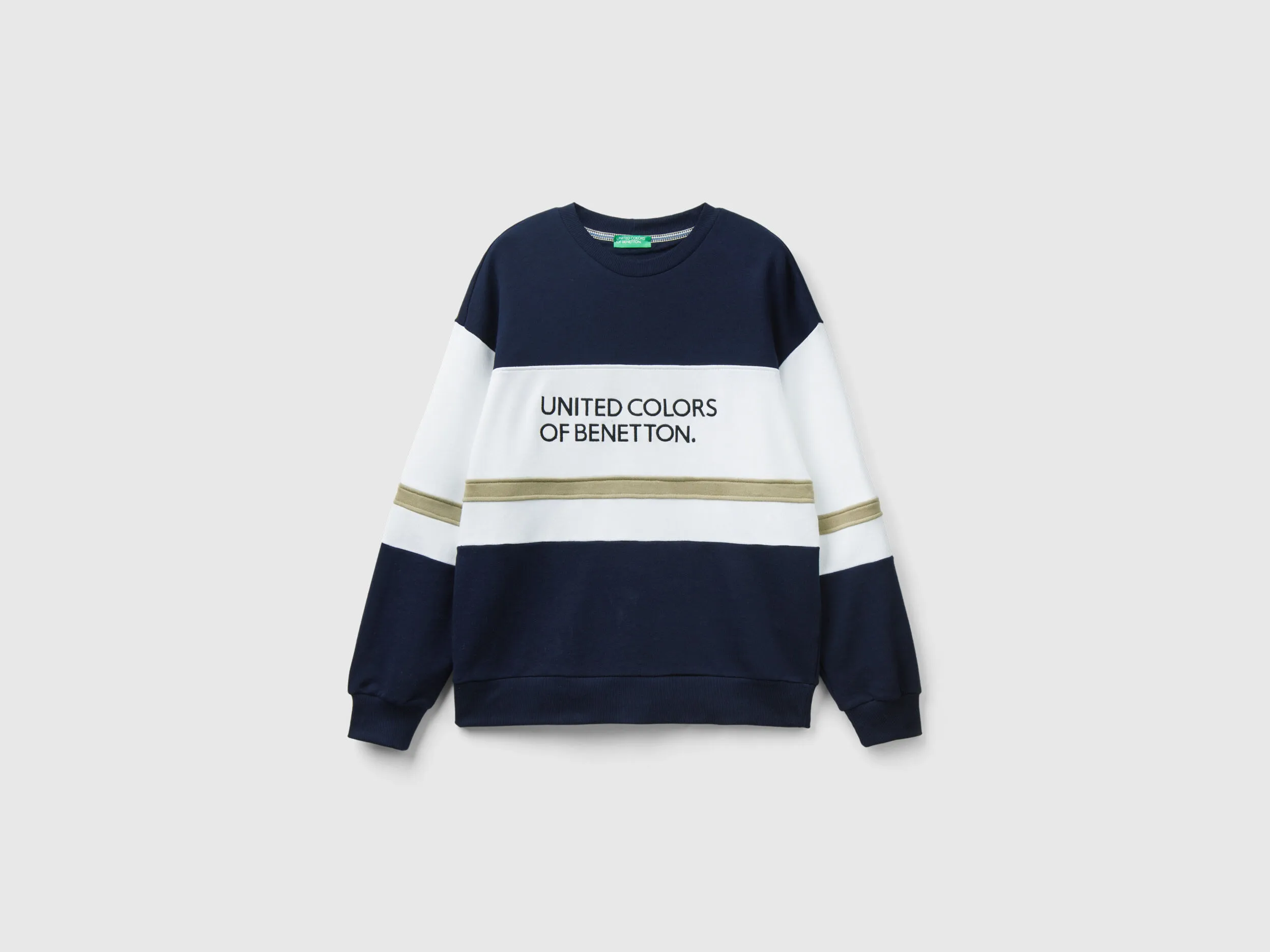 Sudadera azul oscuro con banda de logotipo