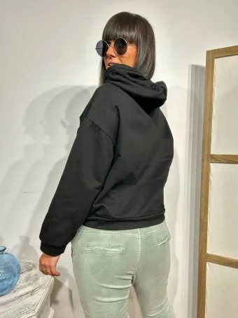 Sudadera Capucha LOVILE Negro