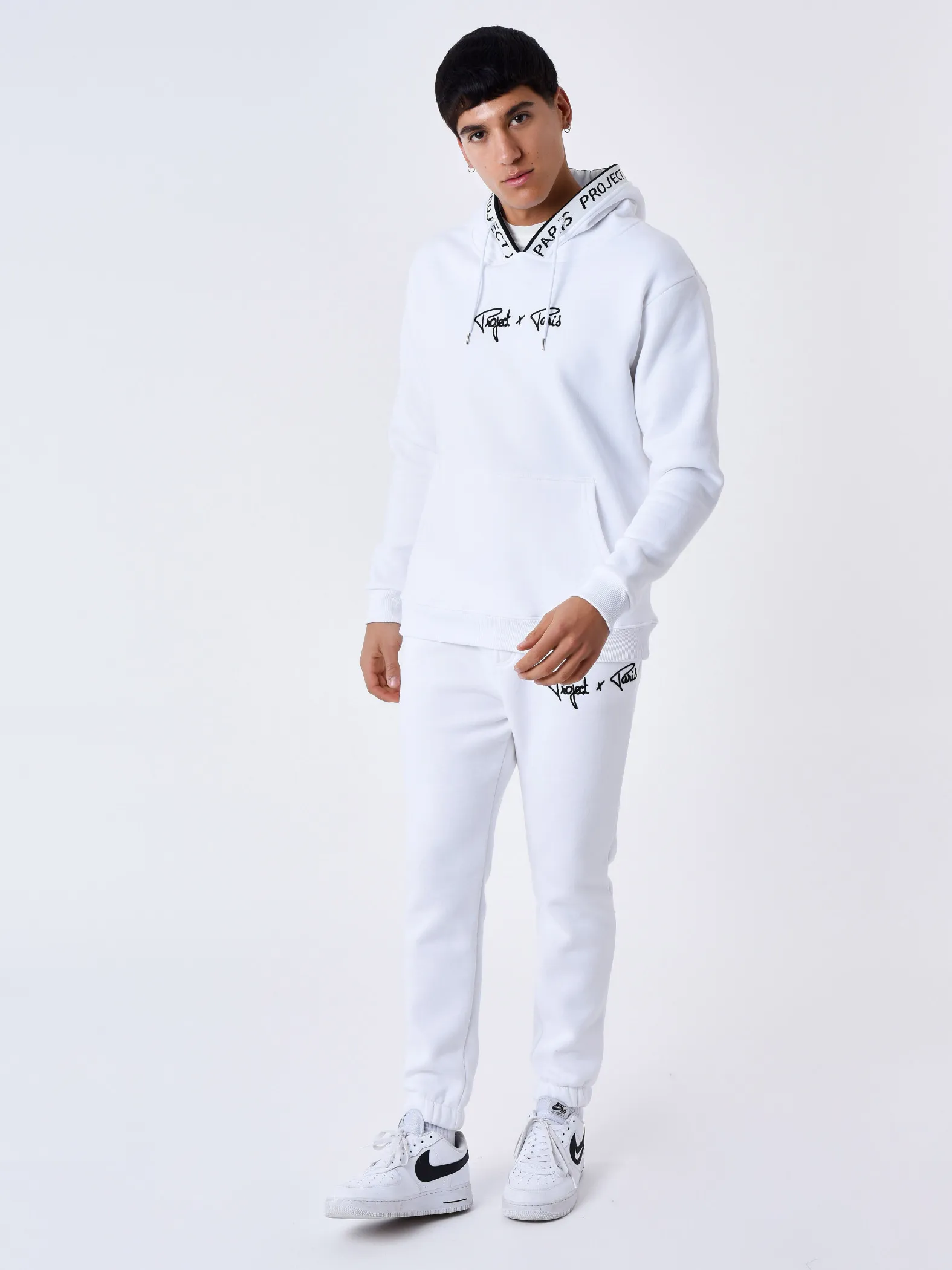 Sudadera con capucha Borde de punto con logotipo