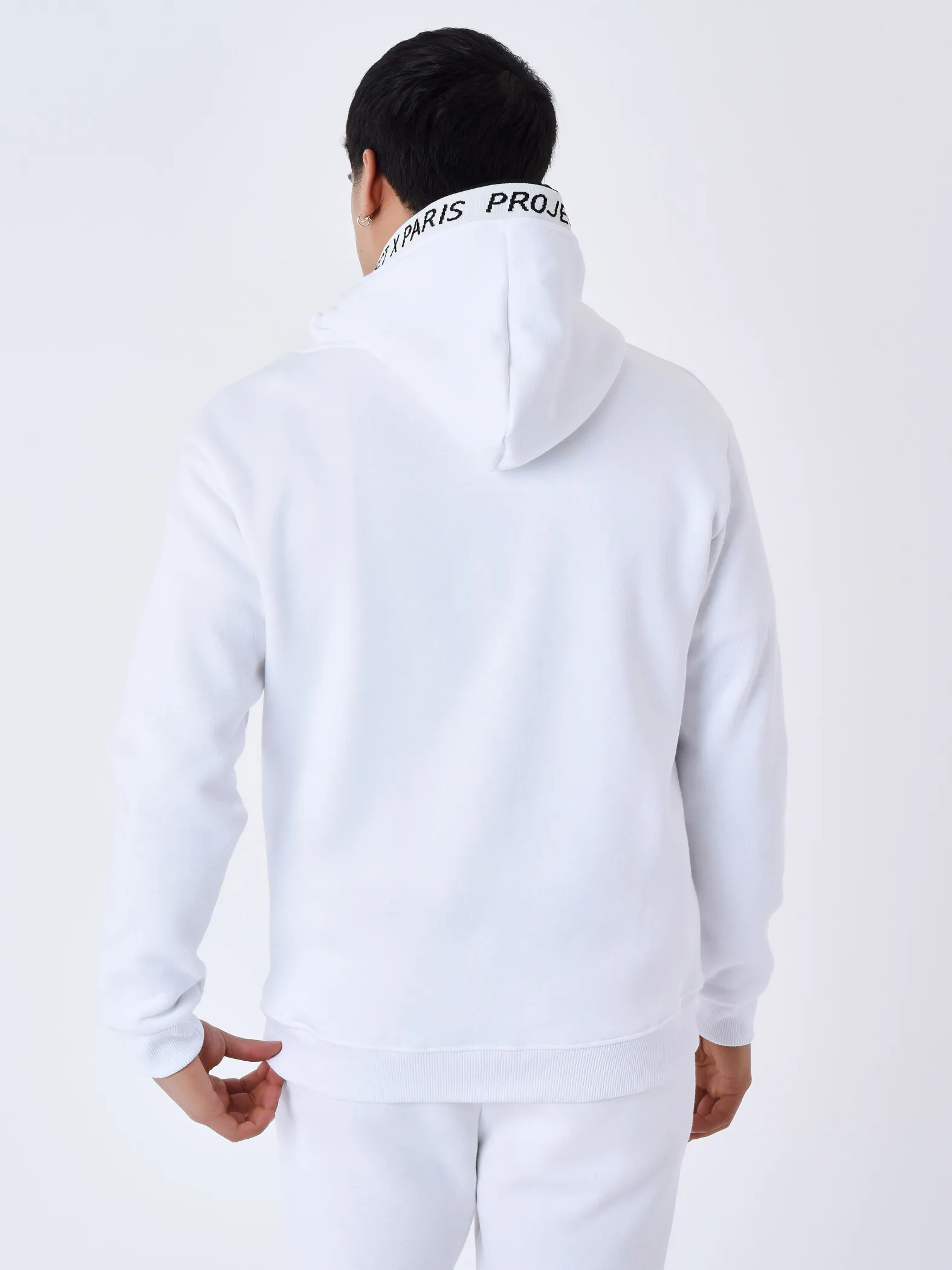 Sudadera con capucha Borde de punto con logotipo
