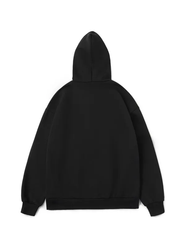 Sudadera con capucha estampada con cremallera frontal