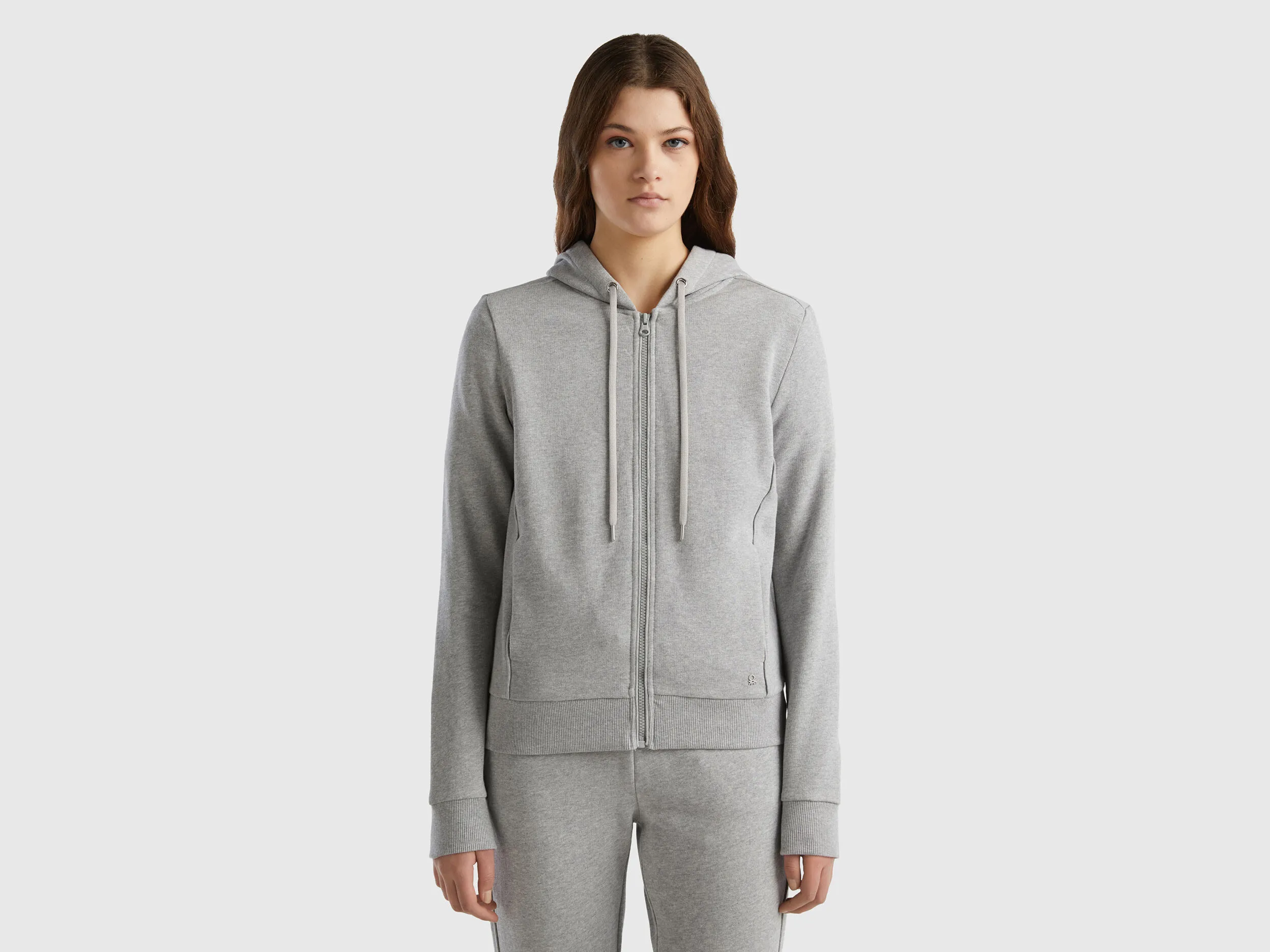 Sudadera de 100 % algodón con cremallera y capucha