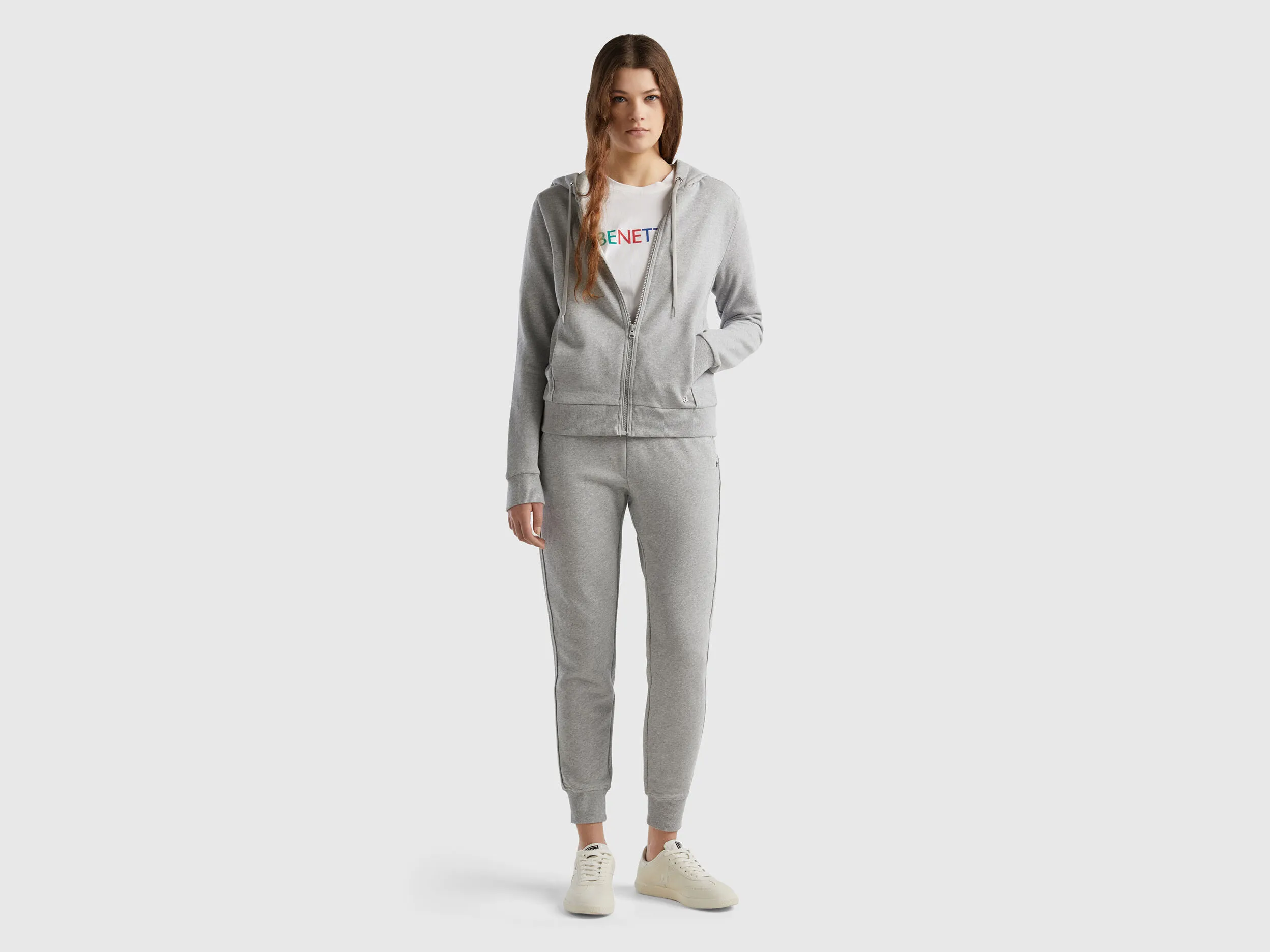 Sudadera de 100 % algodón con cremallera y capucha