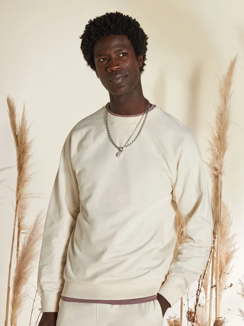 SUDADERA DE CHáNDAL LISA CON MANGA RAGLáN  BLANCO