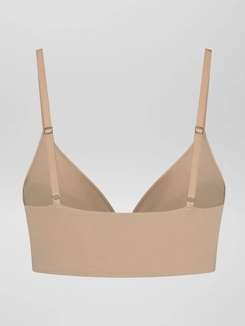 SUJETADOR CON ESCOTE PRONUNCIADO 'BYE BRA'  BEIGE