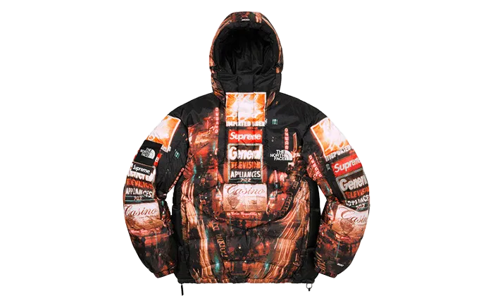 SUPREME SUPREME THE NORTH FACE 800FILL HALF ZIP HOODED PULLOVER TIMES SQUARE