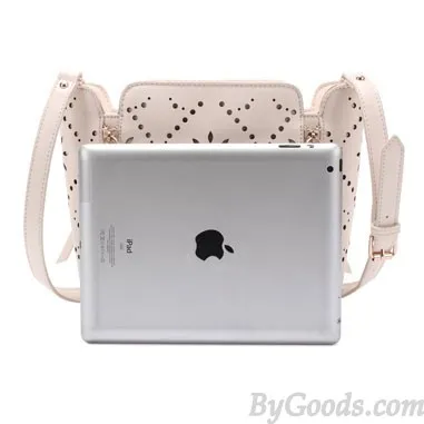 Sweet Solid Hollow Square Tassel Zipper  Handbag