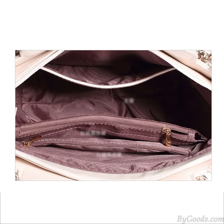 Sweet Solid Hollow Square Tassel Zipper  Handbag