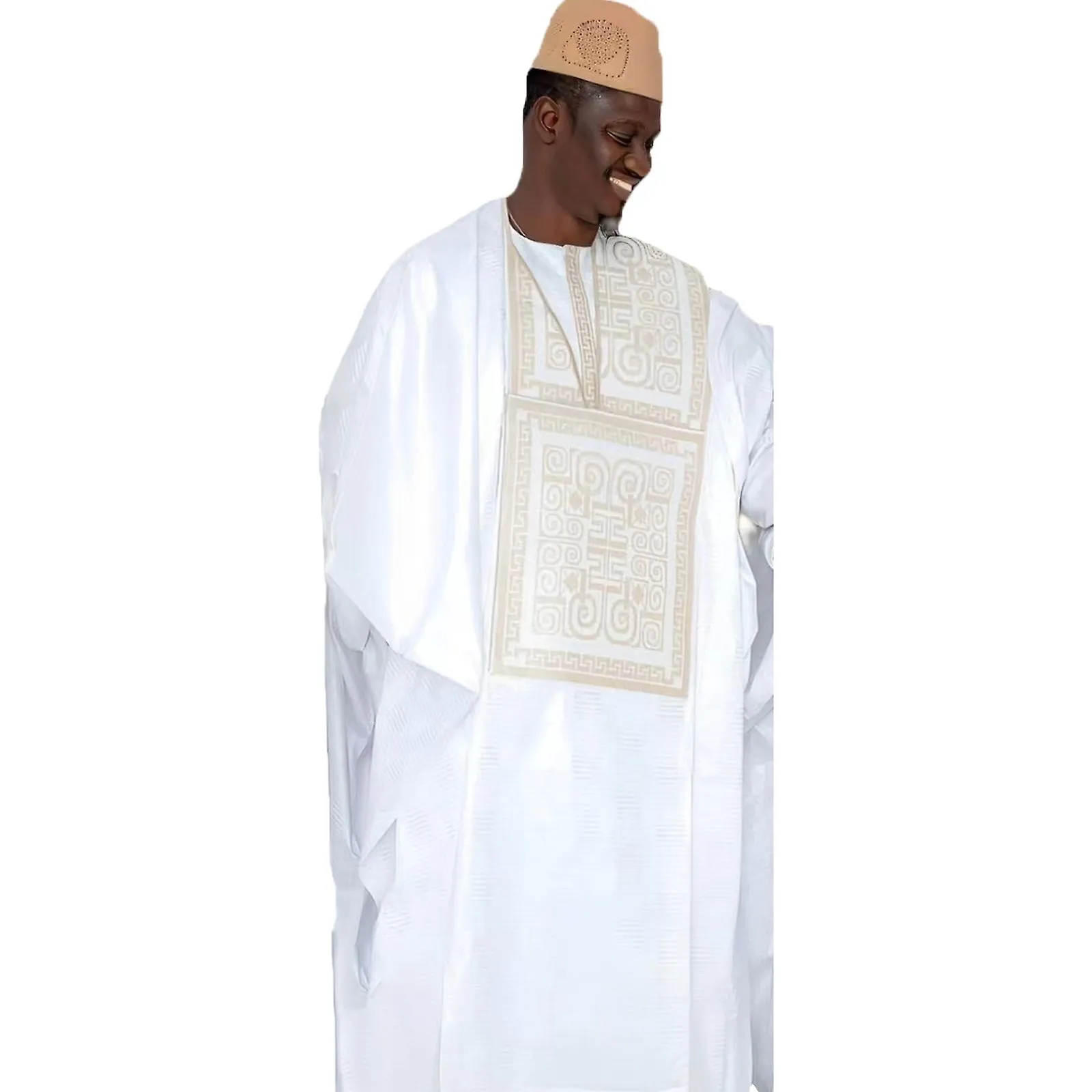 Tidoirsa Ropa africana para hombres como atuendo de noche bordado Iglesia blanca Dashiki Kaftan