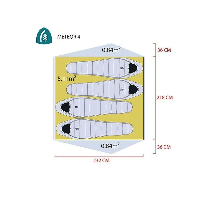 Tienda de campaña Sierra Designs Meteor 3000 (Verde) para 4 personas