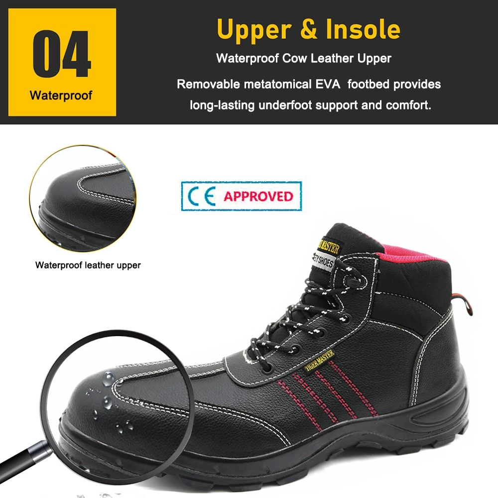 TM077 Zapatos impermeables de seguridad para mujer con suela de PU antideslizante con punta de acero