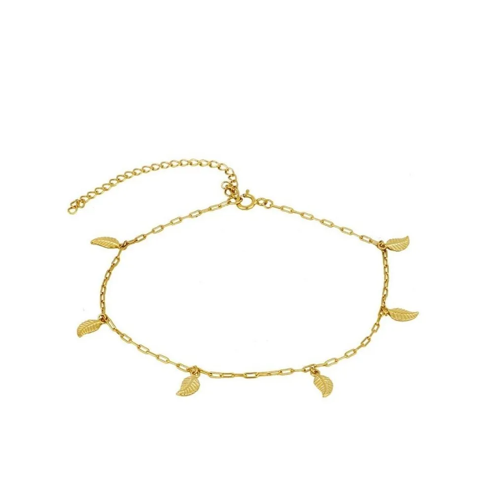 Tobillera Plumas oro