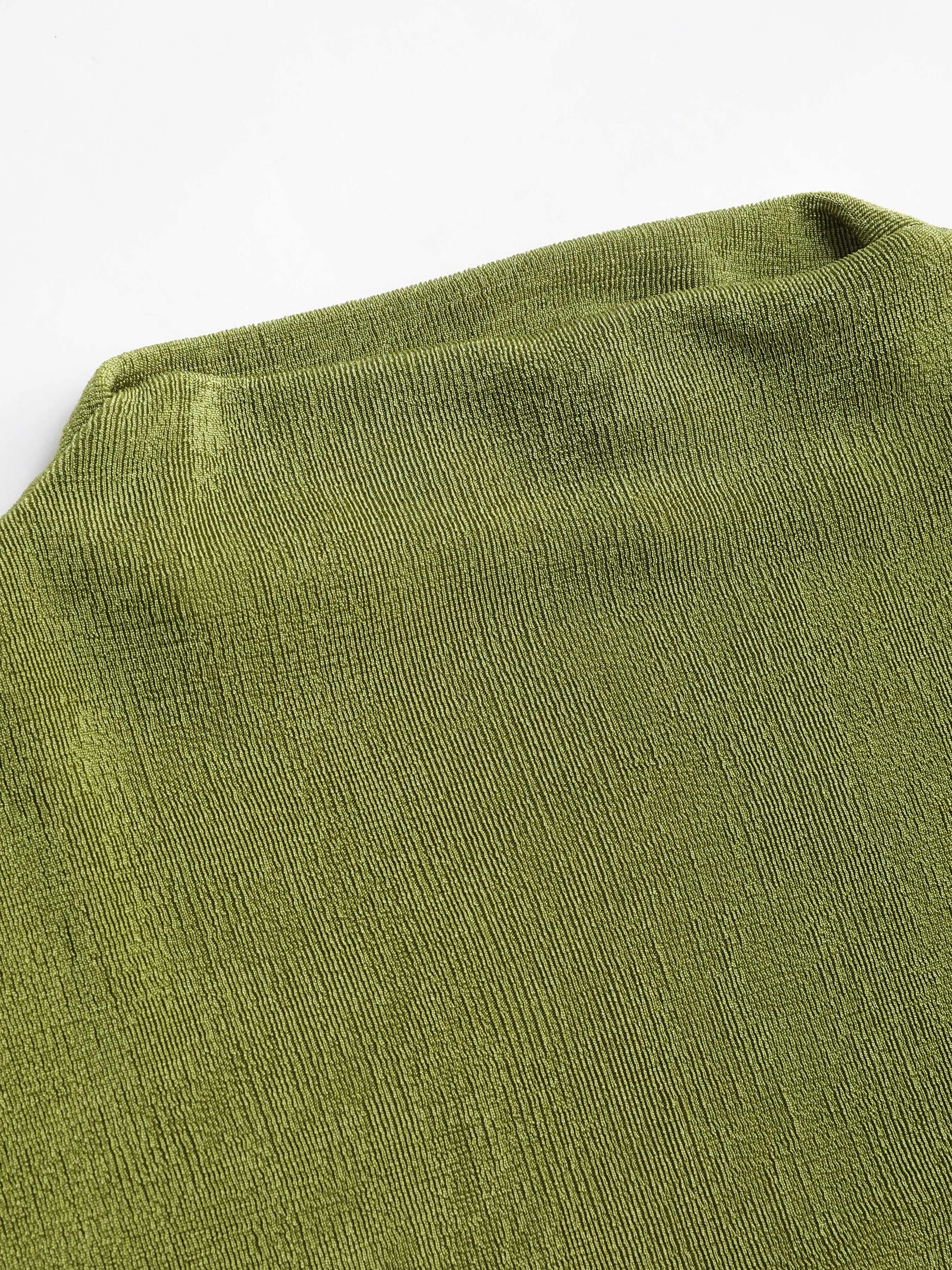  Top de Tanque de Cuello Alto de Jersey Sólido
