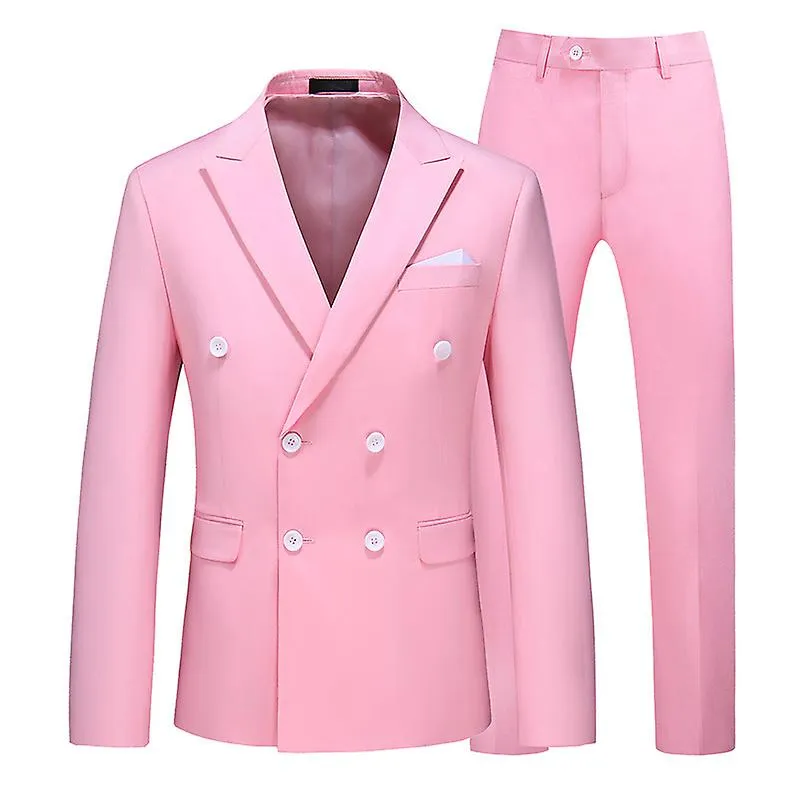 Trajes para hombres 2 piezas doble pecho traje de esmoquin slim fit fiesta de boda vestido trajes formales para hombres