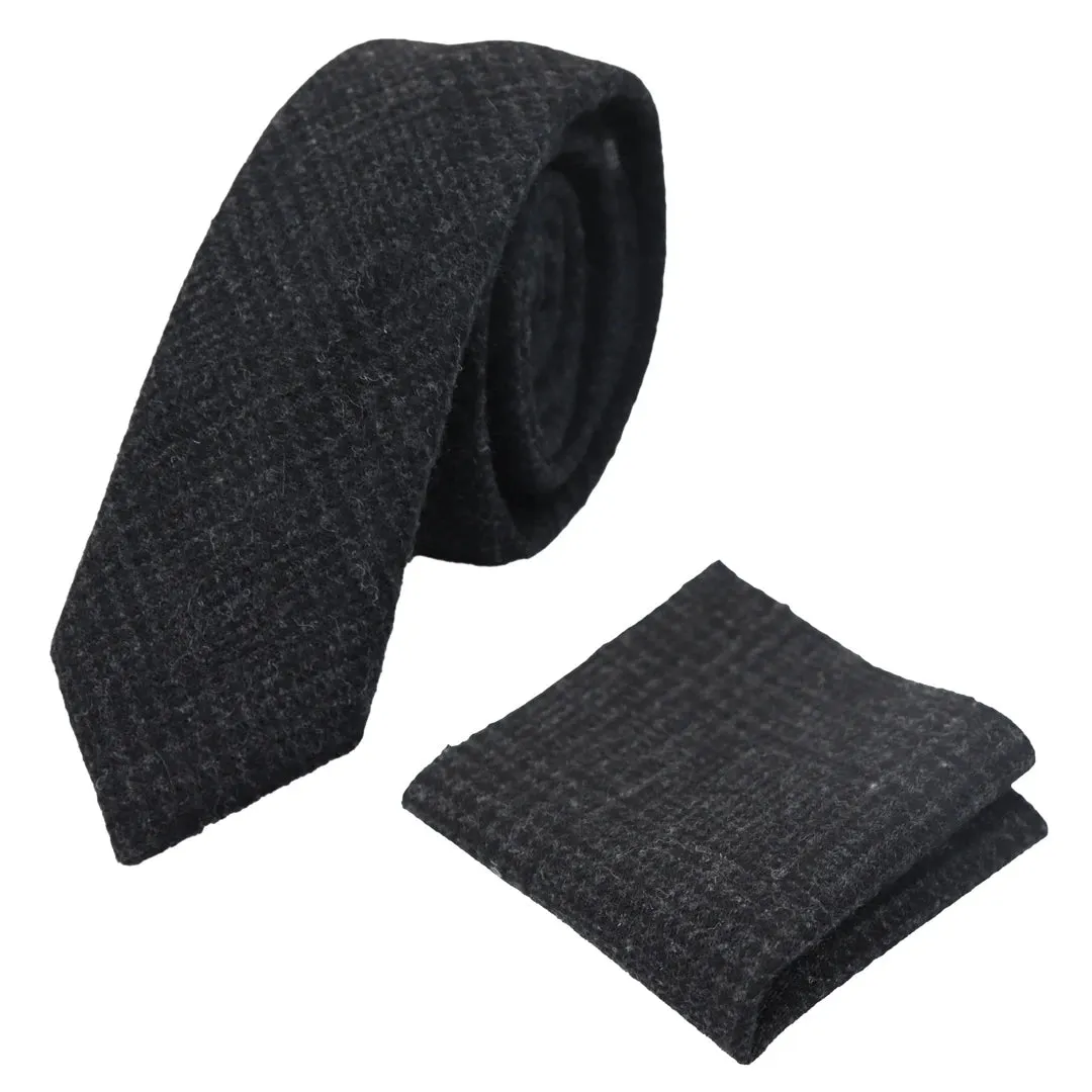 Tweed Tweed Herringbone Tie & Pocket Square Set