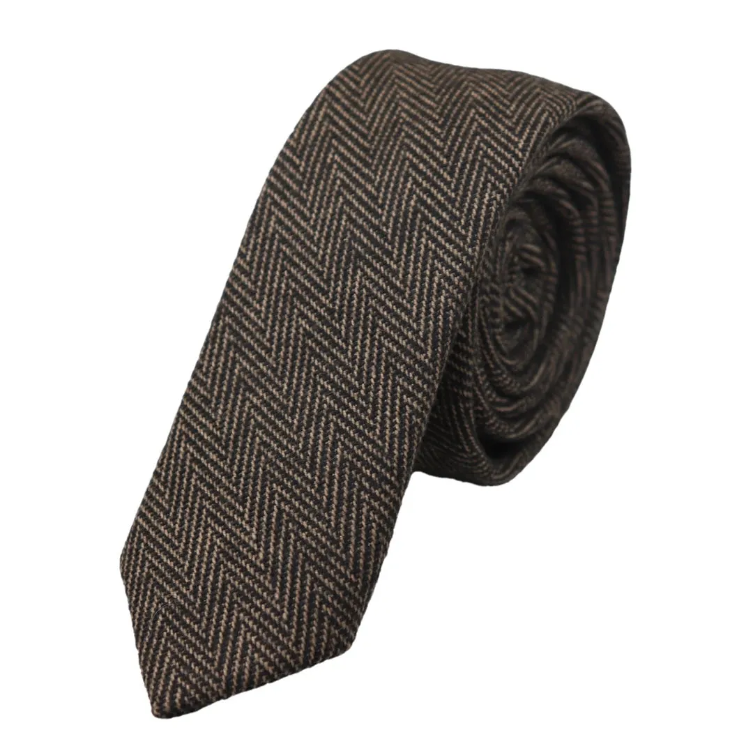 Tweed Tweed Herringbone Tie & Pocket Square Set