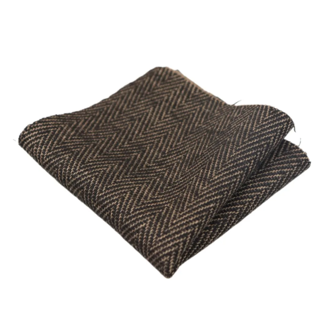 Tweed Tweed Herringbone Tie & Pocket Square Set