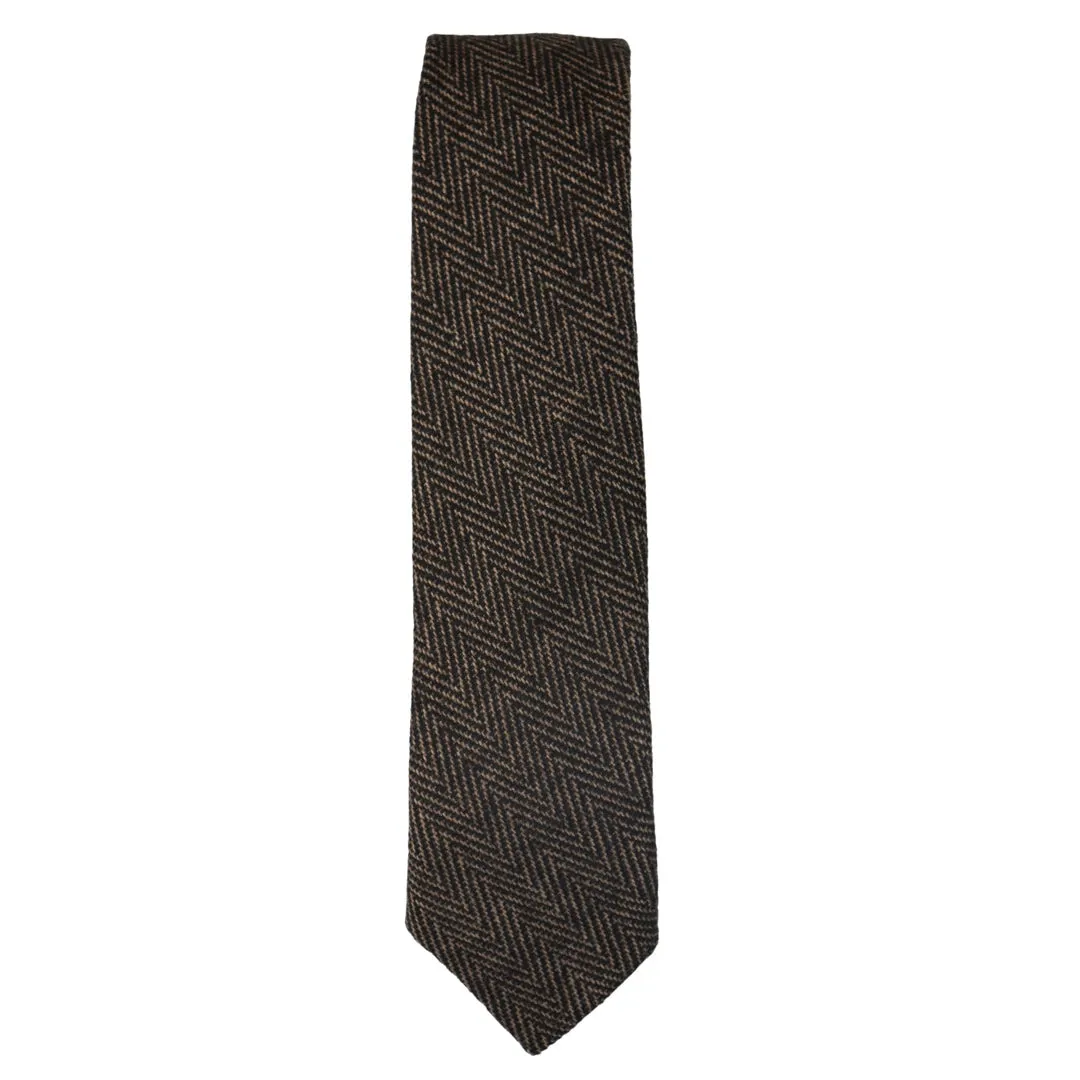 Tweed Tweed Herringbone Tie & Pocket Square Set