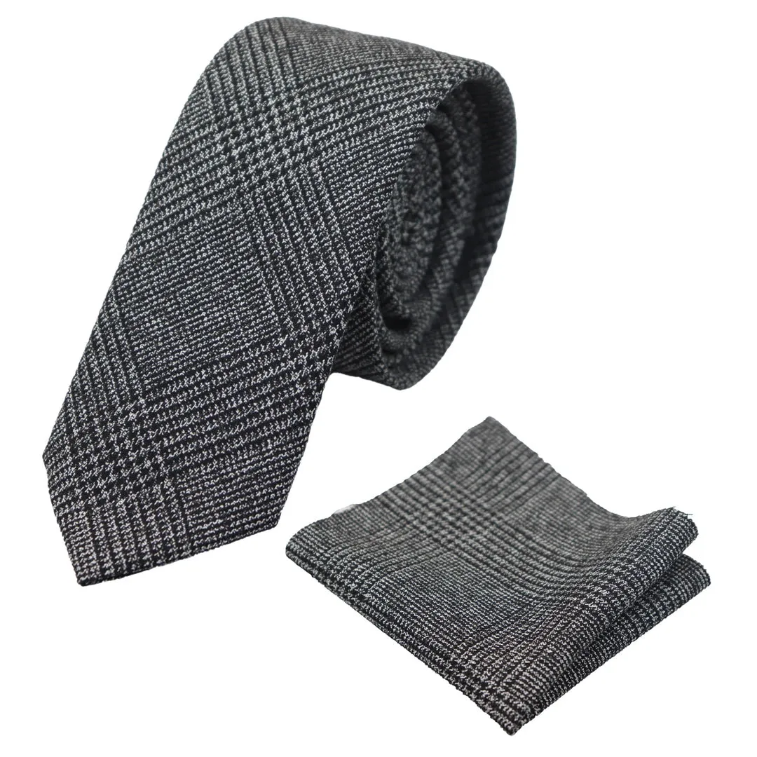 Tweed Tweed Herringbone Tie & Pocket Square Set