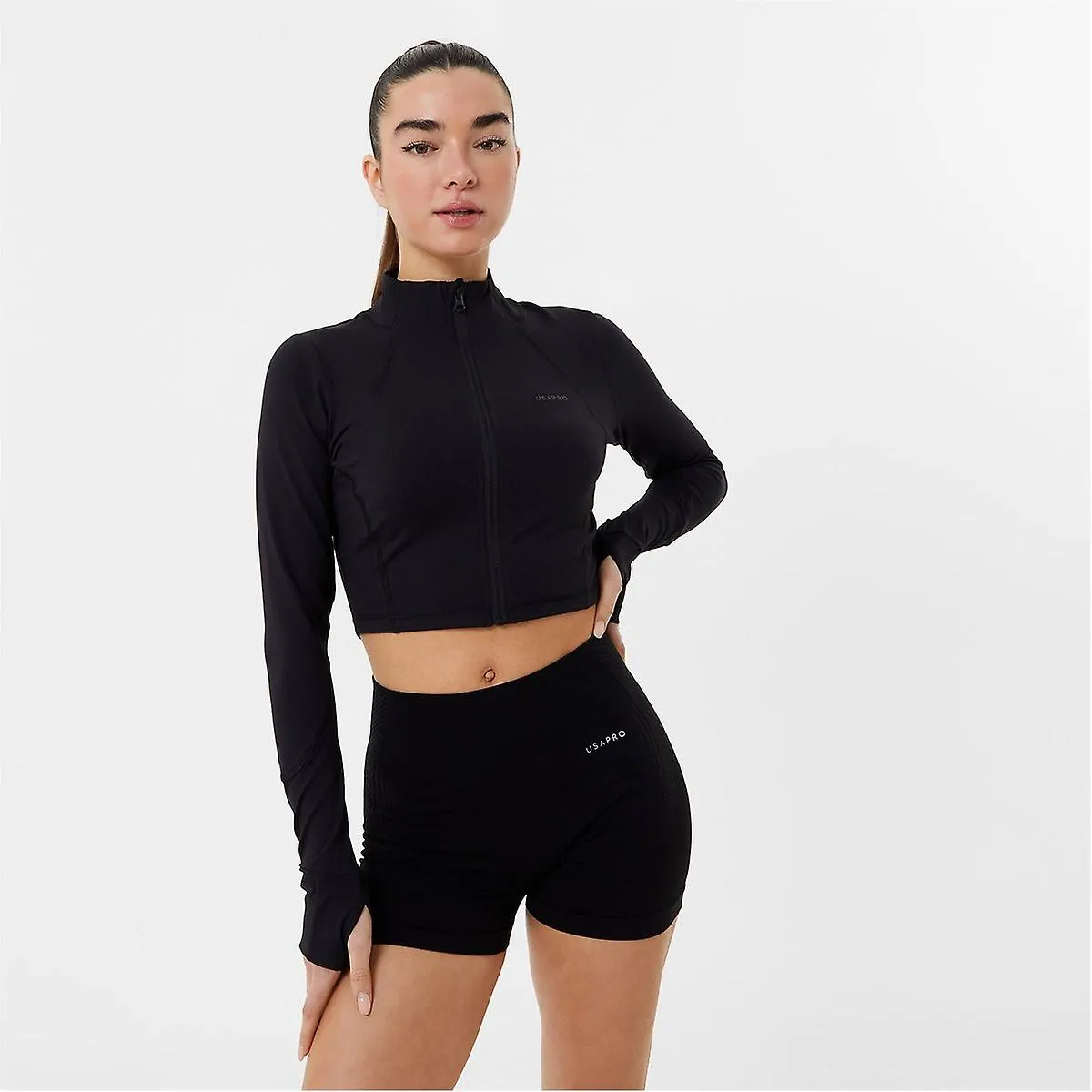 USA Pro Chaqueta de fitness recortada para mujer
