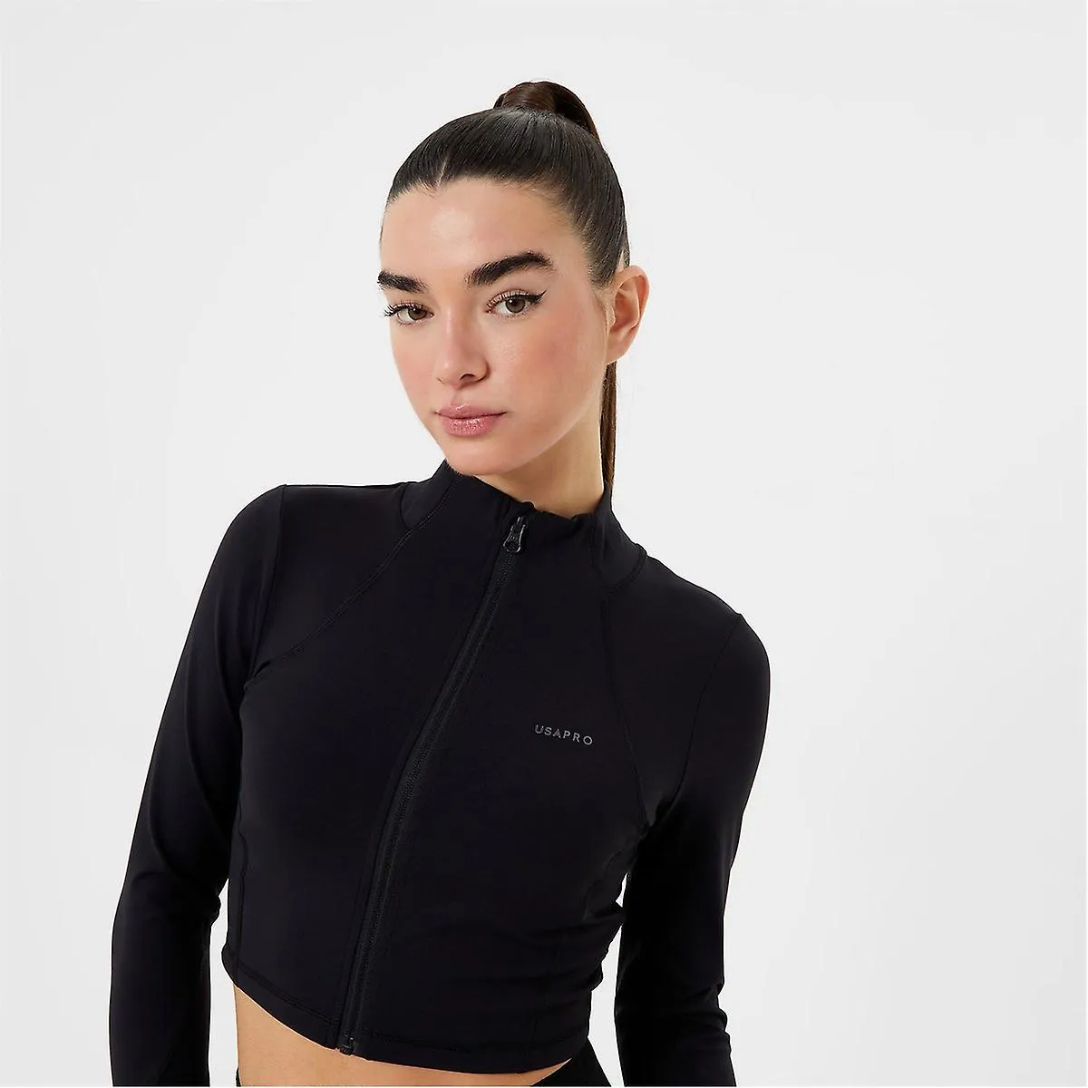 USA Pro Chaqueta de fitness recortada para mujer