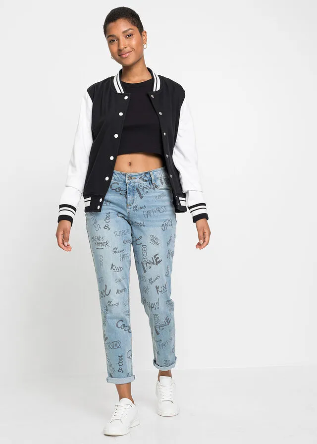 Vaqueros boyfriend estampados Denim