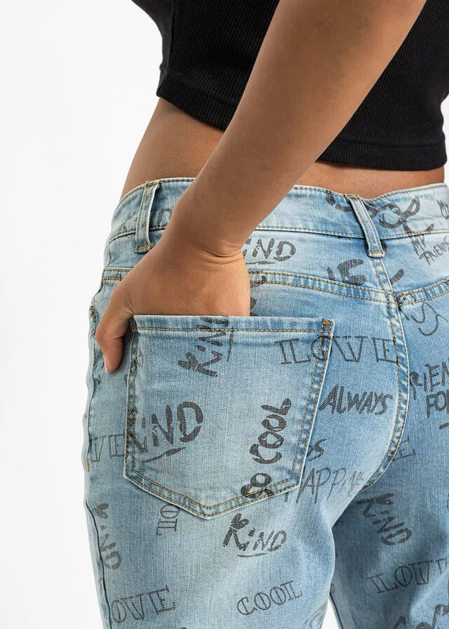Vaqueros boyfriend estampados Denim