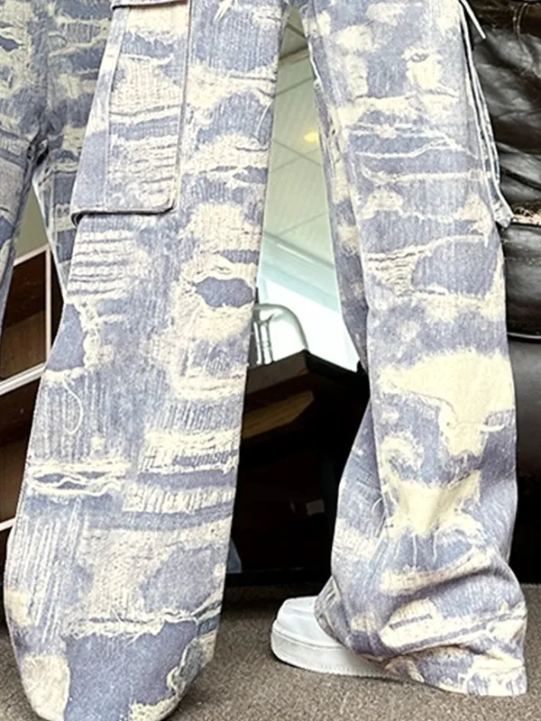 Vaqueros cargo con múltiples bolsillos y camuflaje Street Wash