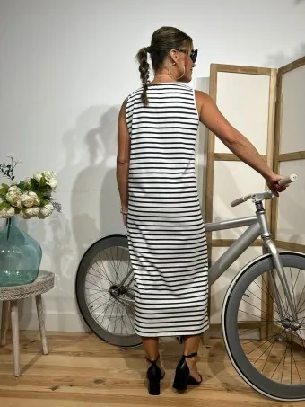 Vestido Algodón Rayas ROLL IN SIXTY Marino