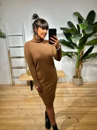 Vestido Básico Punto VADDERICK Marrón