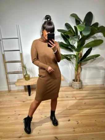 Vestido Básico Punto VADDERICK Marrón