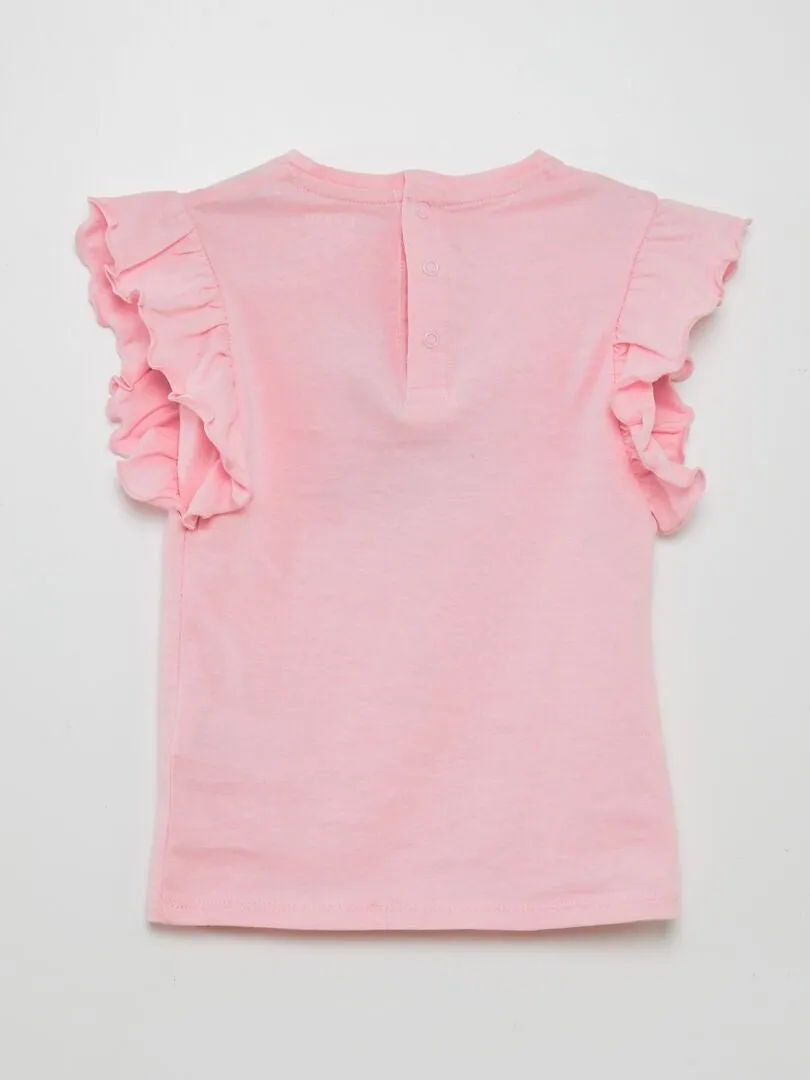 VESTIDO CON VOLANTES  GRAFIK EDITION  ROSA
