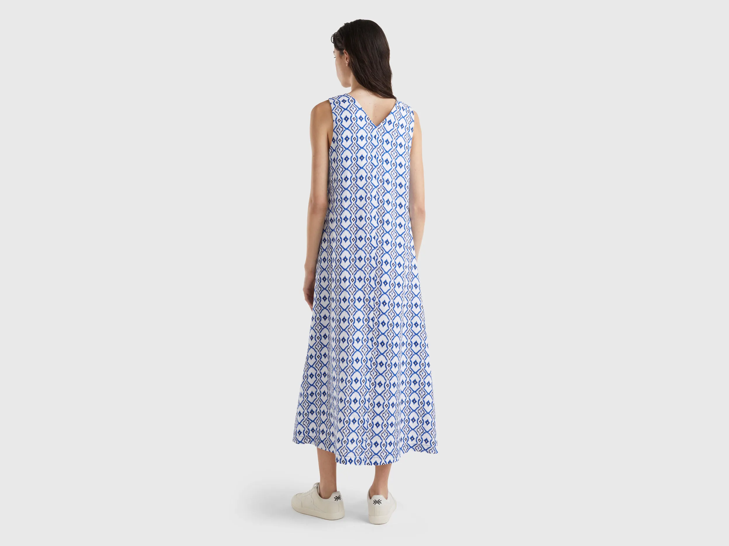 Vestido de lino estampado