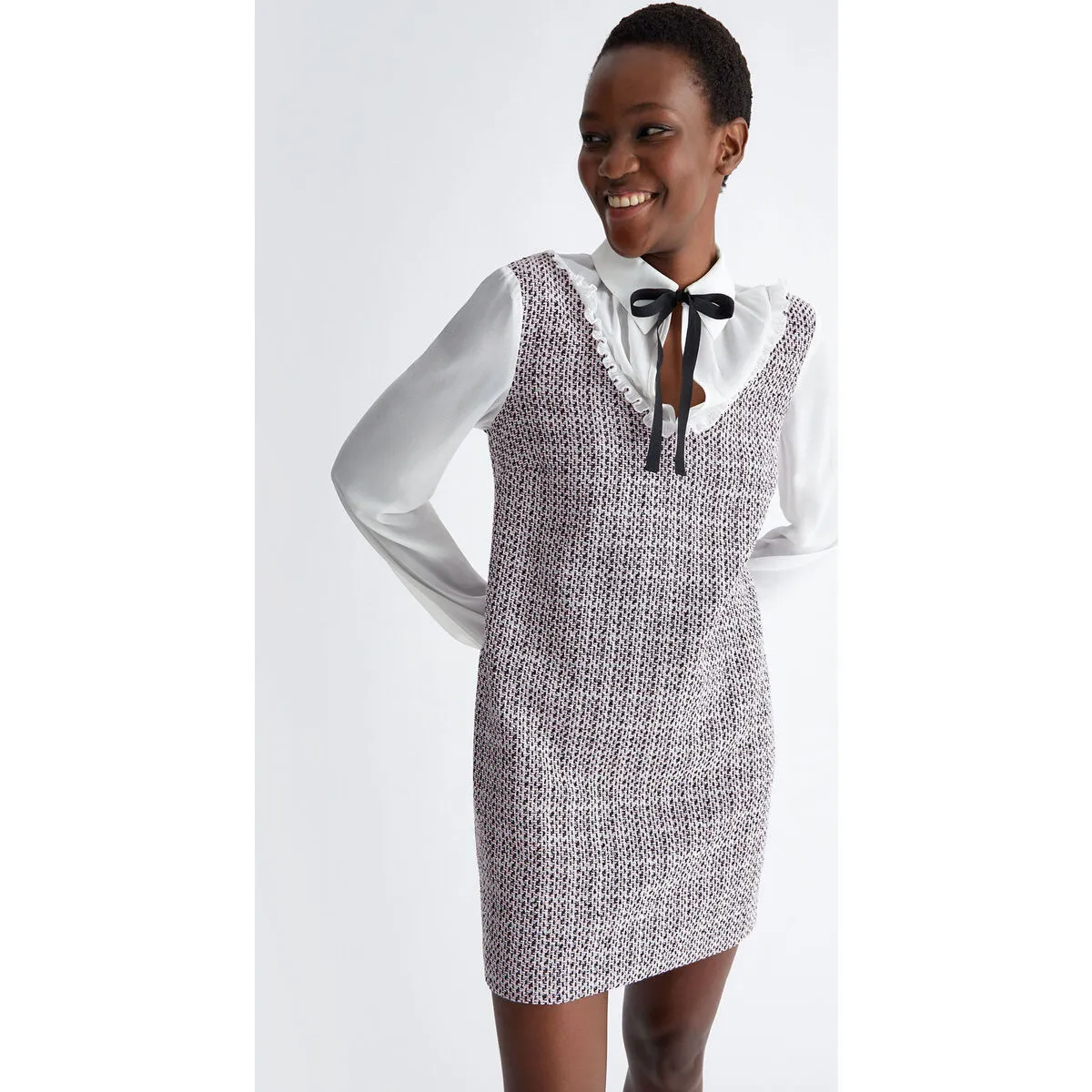Vestido de tejido de bouclé