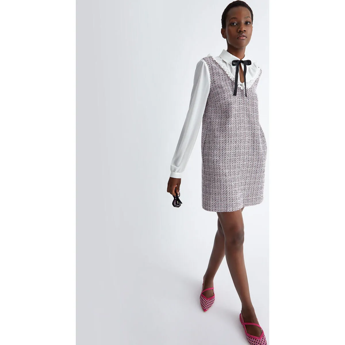 Vestido de tejido de bouclé
