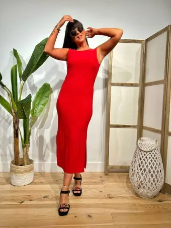 Vestido Largo Básico BONFIRE Rojo