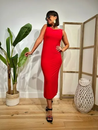 Vestido Largo Básico BONFIRE Rojo
