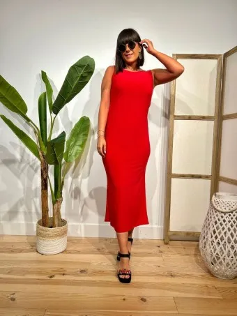Vestido Largo Básico BONFIRE Rojo