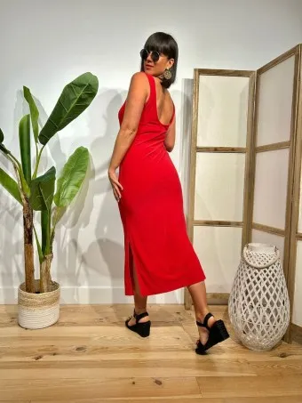 Vestido Largo Básico BONFIRE Rojo