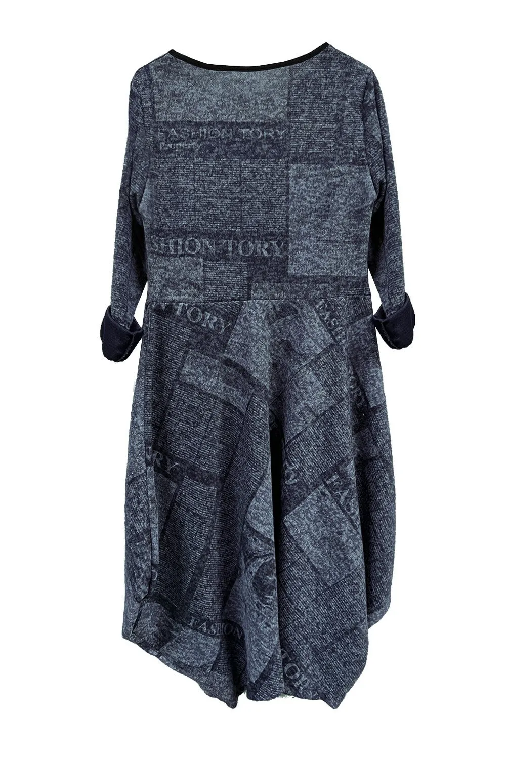 Vestido midi azul con varios estampados