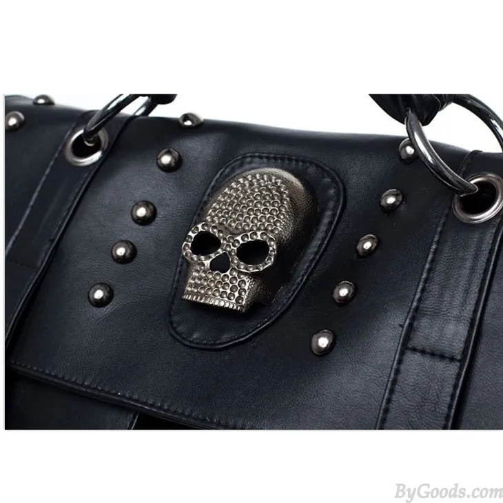 Vintage Black Skull Rivets Messenger Bag&Shoulder Bag