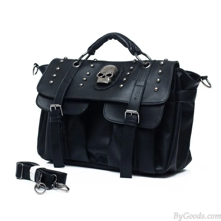 Vintage Black Skull Rivets Messenger Bag&Shoulder Bag