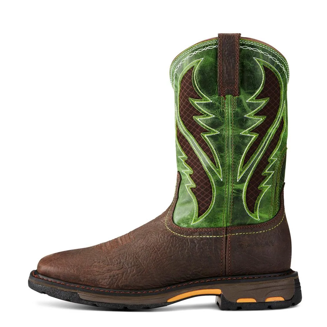 WORKHOG VENTTEK SOFTTOE WIDE SQUARE TOE BOOT BRUIN BROWN