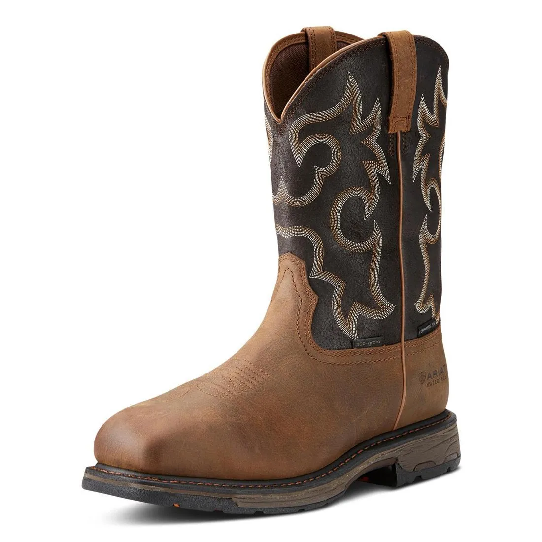 WorkHog Wide Square Toe Waterproof 400g Composite Toe Work Boot Rye Brown