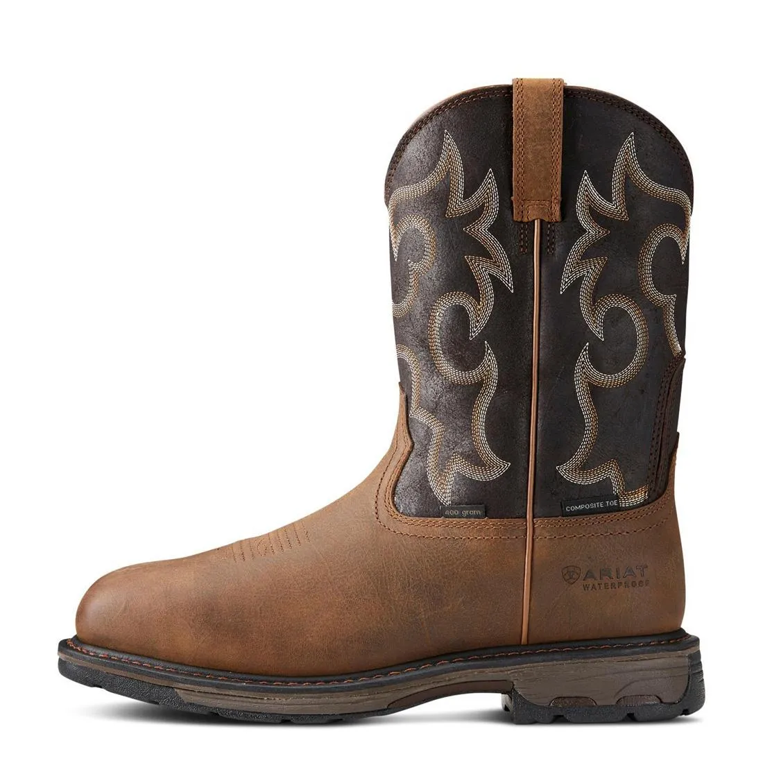 WorkHog Wide Square Toe Waterproof 400g Composite Toe Work Boot Rye Brown