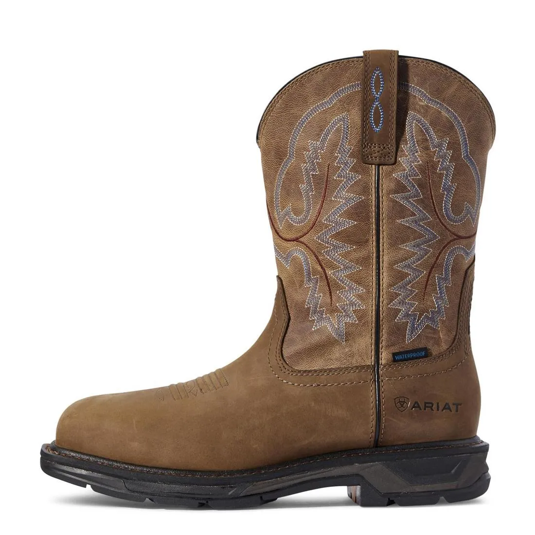 WorkHog XT Wide Square Toe Waterproof Work Boot Distressed Brown