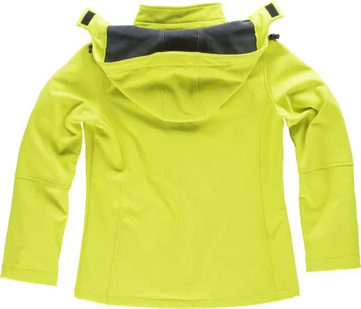 Workshell de mujer con capucha y detalles reflectante Amarillo